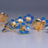 Pure Silver Dark Blue Enamel Flowers 18G (Pack Of 10)